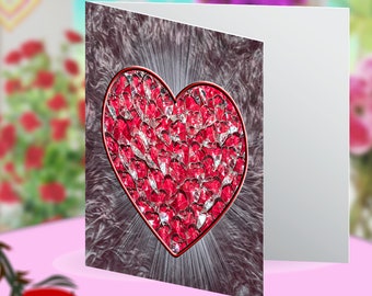 Heart of Glass Love Heart Blank Greeting Card