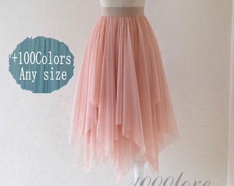 Irregular tulle skirt, party dating wedding  bridesmaid dress