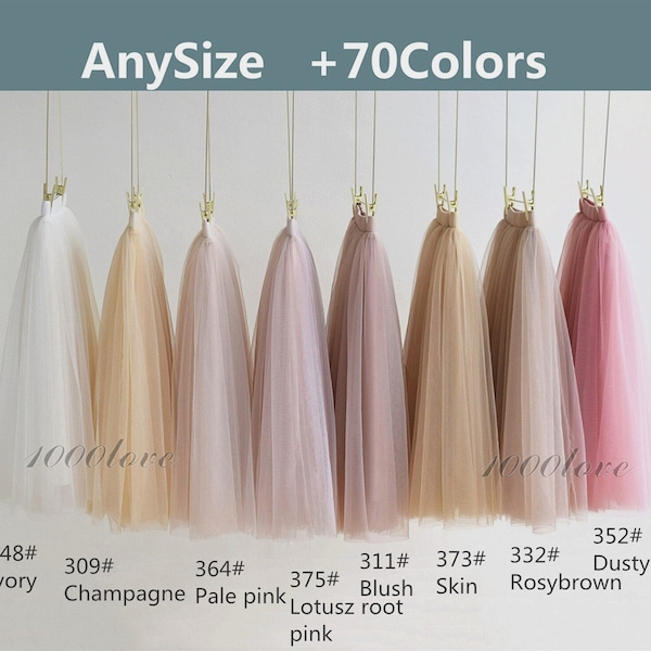 Jupe en tulle pour adulte jusqu'aux genoux, jupe en tulle de mariage de demoiselle d'honneur 3 couches de longueur moyenne, tutu pour femme de taille personnalisée, toutes les couleurs, toutes les tailles