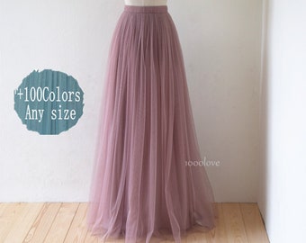 Floor length adult tulle skirt,full length women wedding tulle skirt,dark pink bridesmaid dresses