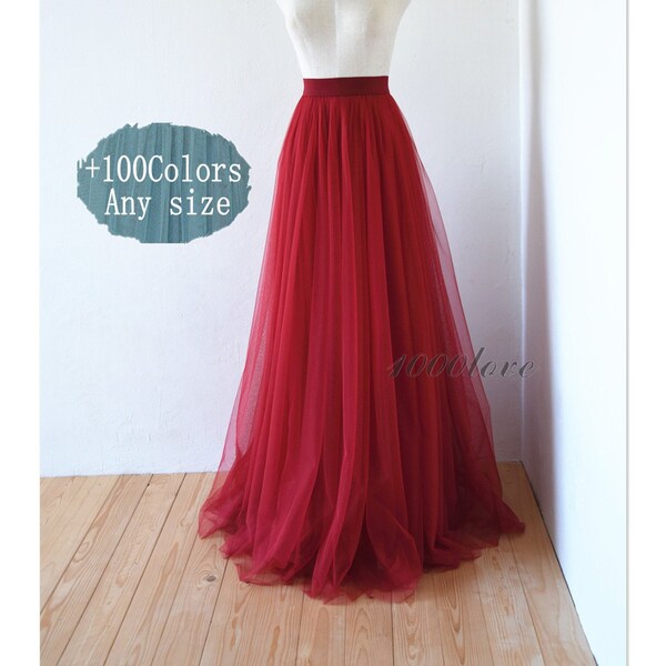 Red Tulle Skirt Etsy