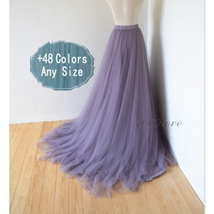 Adult bride softest tulle skirt, long maxi tulle skirt with a train,evening long skirt,  bridesmaid dress,photo shoot tulle skirt
