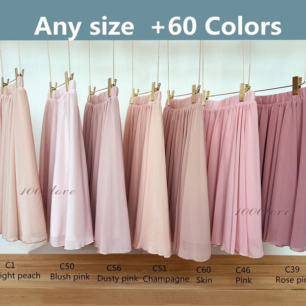 Summer knee length chiffon skirt,elastic waist for the ordinary wear,any size