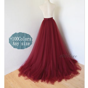 Adult bride softest tulle skirt, long maxi tulle skirt with a train,evening long skirt, bridesmaid dress,photo shoot tulle skirt