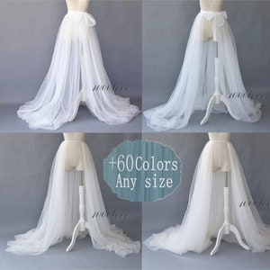 detachable chiffon train