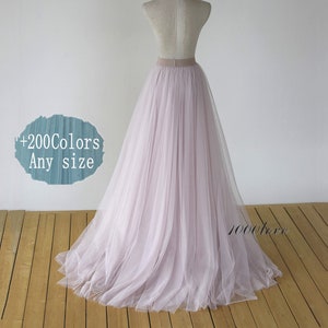 Blush pink long maxi tulle skirt with a big train,bridesmaid dress,photo shoot tulle skirt