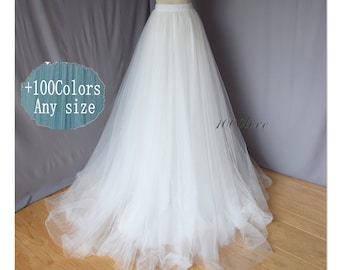 Langer Maxi-Tüllrock mit Schleppe, Abendrock, Brautjungfernkleid, Brautjungfernkleid, Fotoshooting Tüllrock
