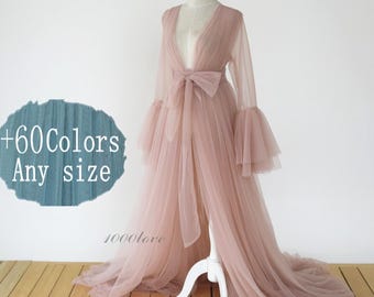 Custom Sheer tulle dress formal evening dresses,long sleeves photo shoot tulle dress,Maternity Photography ,Tulle Maternity Gown,robe dress