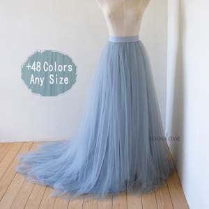 Adult bride softest tulle skirt,women long maxi tulle skirt with a train,evening long skirt,  bridesmaid dress,photo shoot tulle skirt