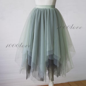Summer women tulle skirt , adult tulle skirt,short length irregularity mixture tulle skirt