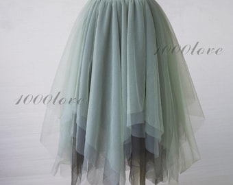 Summer women tulle skirt , adult tulle skirt,short length irregularity mixture tulle skirt