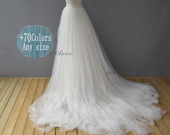 2 layer adult Ivroy bride bridesmaid softest tulle skirt,  long train,evening skirt, Maternity Photography,Tulle Maternity Gown