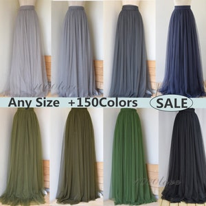 Women long tulle skirt, adult bridesmaid dress,floor length tulle skirt