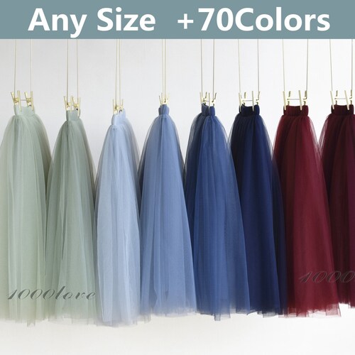 Adult knee length tulle skirt, middle length bridesmaid wedding tulle skirt ,custom size women tutu