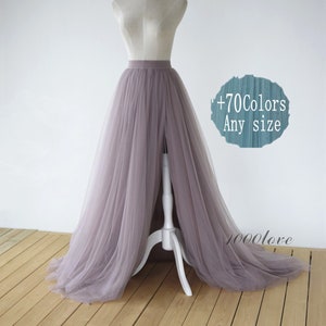 Maxi tulle split skirt,floor length elegant,wedding photo shoot evening dating tulle skirt,bridesmaid dresses,train skirt