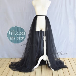 Black softest detachable overskirt, one layer two layer or three layer, bride wedding train skirt,photo shoot tulle skirt