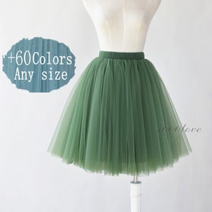Knee length forest green,Short tulle skirt, adult women bridesmaid tulle skirt,custom size,custom any color