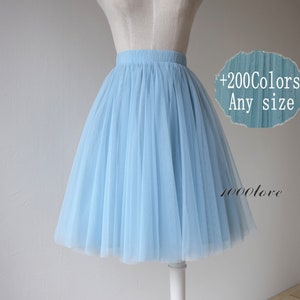 Summer women tulle skirt , adult tulle skirt,short  length blue tulle skirt,any color any length tulle skirt