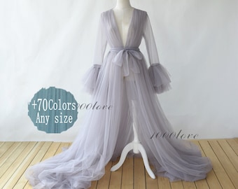 Custom Sheer tulle dress formal evening dresses,long sleeves photo shoot tulle dress,Maternity Photography ,Tulle Maternity Gown,robe dress