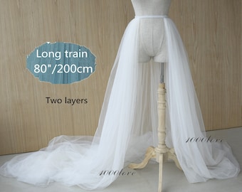 Detachable overskirt,  one layer  two layer or three layer ,softest bride wedding  photo shoot tulle skirt. 80inches long train tulle skirt