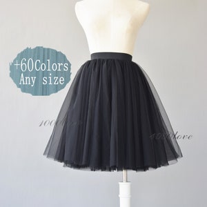 Summer women tulle skirt dress, adult tulle skirt women&#39;s tutu, Black short tulle skirt, bridesmaid dress