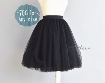 Adult short tulle bubble skirt, adult tutu ,custom tulle bridesmaid's gown, bride dress,black  color 3 layer tulle skirt, bridesmaid skirt