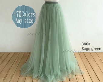 Jupe en tulle adulte vert sauge, jupe tutu de robe de demoiselle d'honneur, robe de bal de mariage