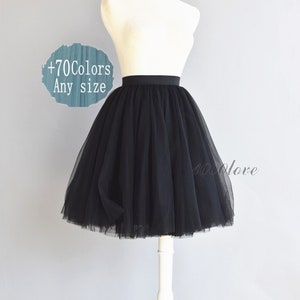 Adult short tulle bubble skirt, adult tutu ,custom tulle bridesmaid&#39;s gown, bride dress,black  color 3 layer tulle skirt, bridesmaid skirt