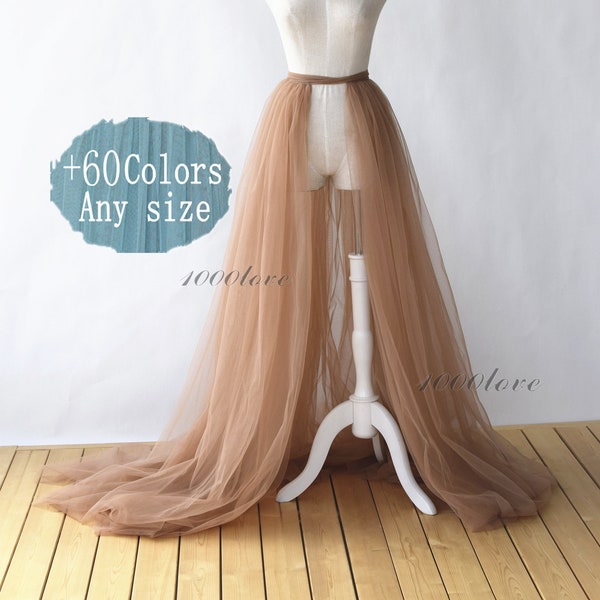 Multicolor Tulle Overskirt, Detachable Wedding Skirt, Photo Shoot Skirt