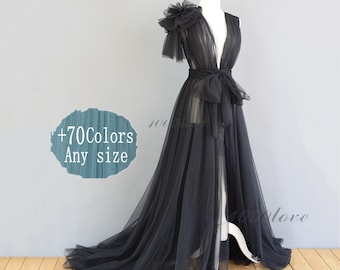 sleeveless Sheer tulle dress formal evening dresses,custom tulle dress,Maternity Photography ,Tulle Maternity Gown,any color robe dress