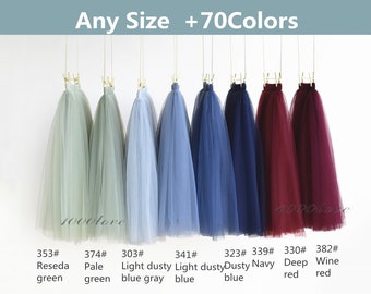 Adult knee length tulle skirt, middle length tea length bridesmaid wedding tulle skirt ,custom size women tutu