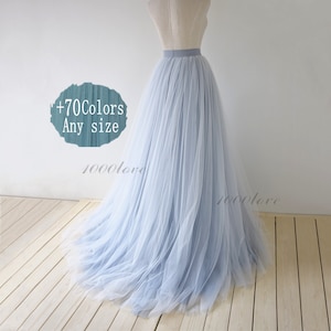 3 layer elegant maxi train skirt,ombre long train skirt, evening skirt,  bridesmaid dress,photo shoot engagement tulle skirt
