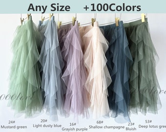 Irregular skirt,floor length elegant,wedding evening dating tulle skirt,bridesmaid dresses,pretty billowing skirts any size any color