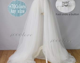 Ivory detachable overskirt,  one layer two layer three layer ,softest tulle skirt ,bride wedding  skirt,fast remove skirt !!!!Outfit dress!!