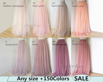 Adult wedding bridesmaid tulle skirt,bridesmaid dress, maxi skirt,photo shoot skirt,any size women skirt, wedding skirt,more than 150 colors