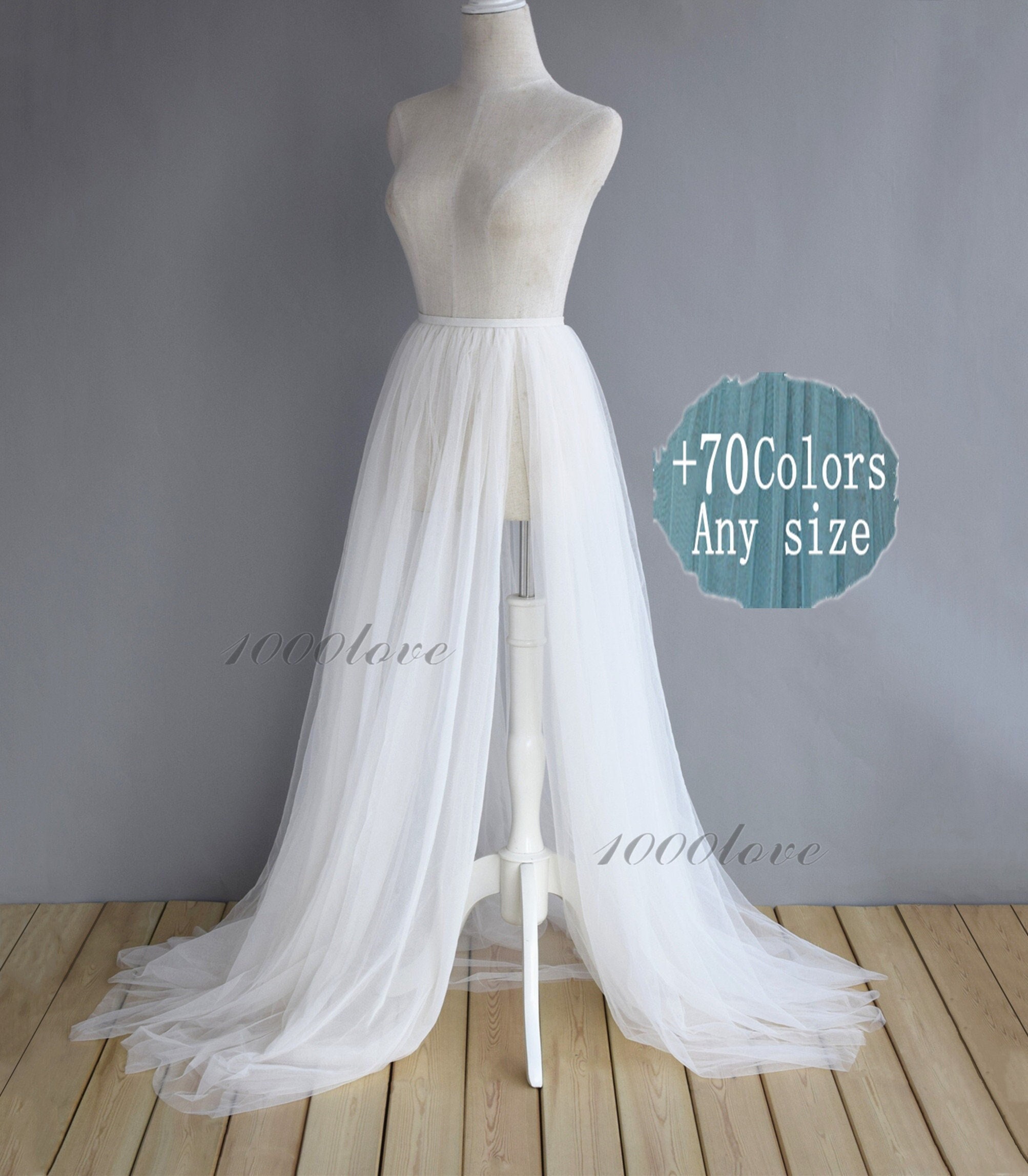 White Detachable Overskirt, Softest Tulle Skirt, Bride White Detachable Overskirt, Softest Tulle Skirt, Bride