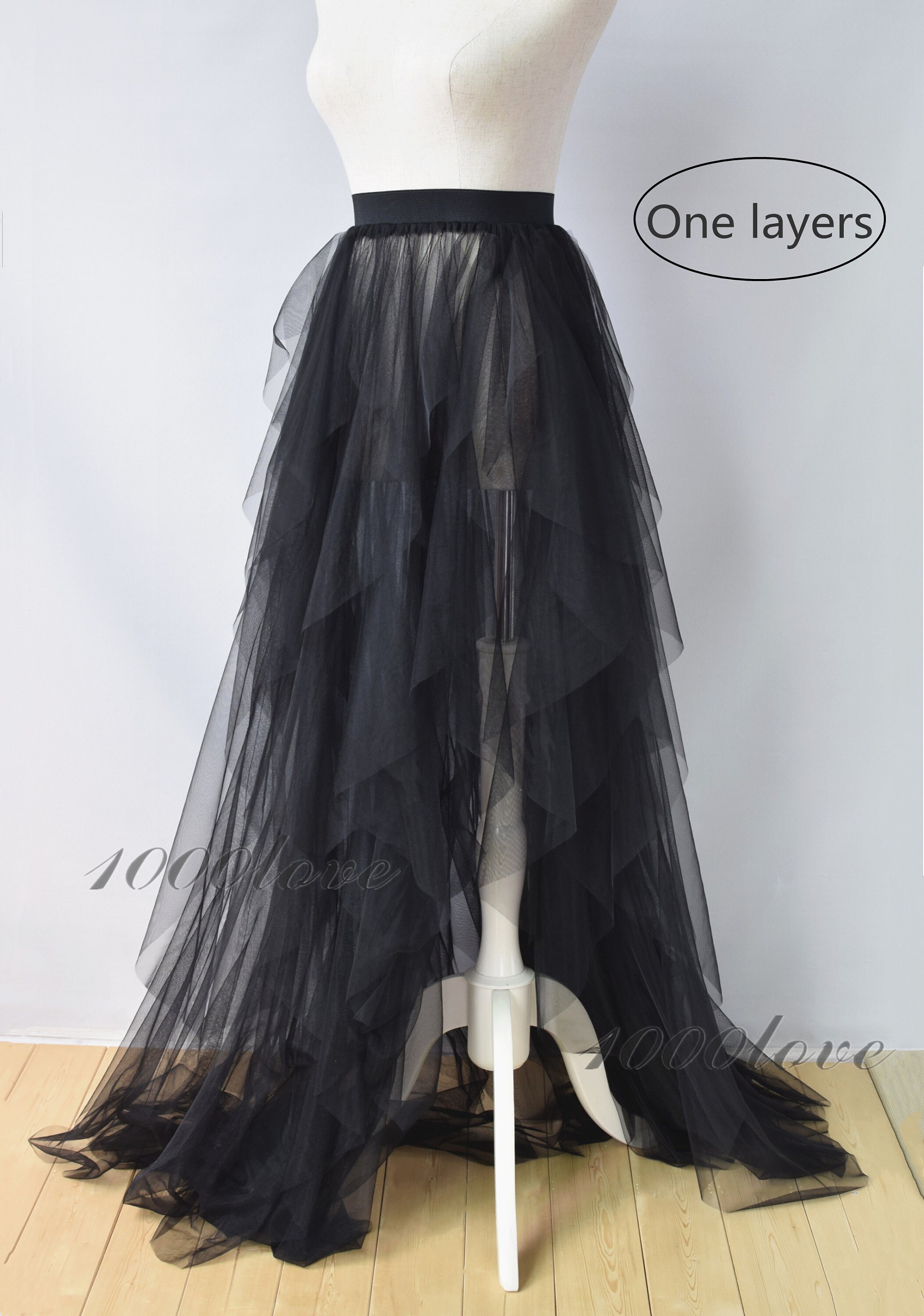 Irregular Detachable Over Skirt, See Through Overskirt