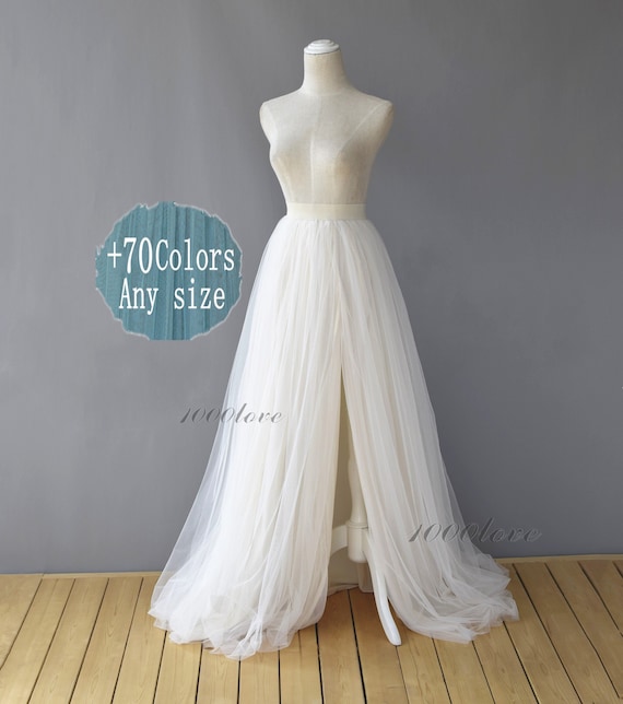 Maxi Split Floor Length Tulle Skirt elegant wedding Photo Shoot Evening Dating Tulle Skirt bridesmaid Dresses Etsy
