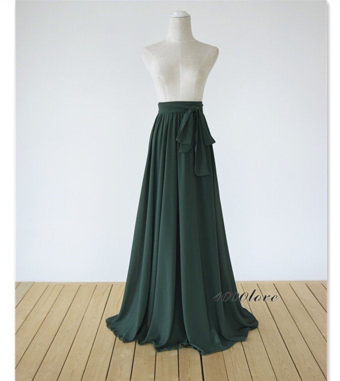 slim fit dress slacks Silk Wrap Midi Dress (Forest Green) – Coco Wellington main image 0