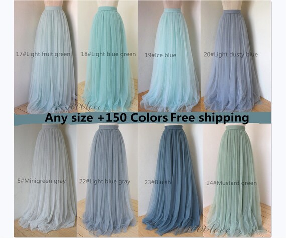 Women’s Tulle Skirts Outfit Maxi Floor Length A line Bridesmaid Skirt for Adults 