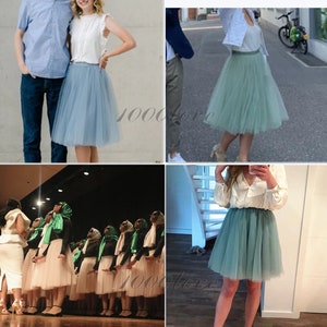 Adult Pea green softest women tulle skirt, Elegant beauty bridesmaid dress custom size softest tulle skirt image 7