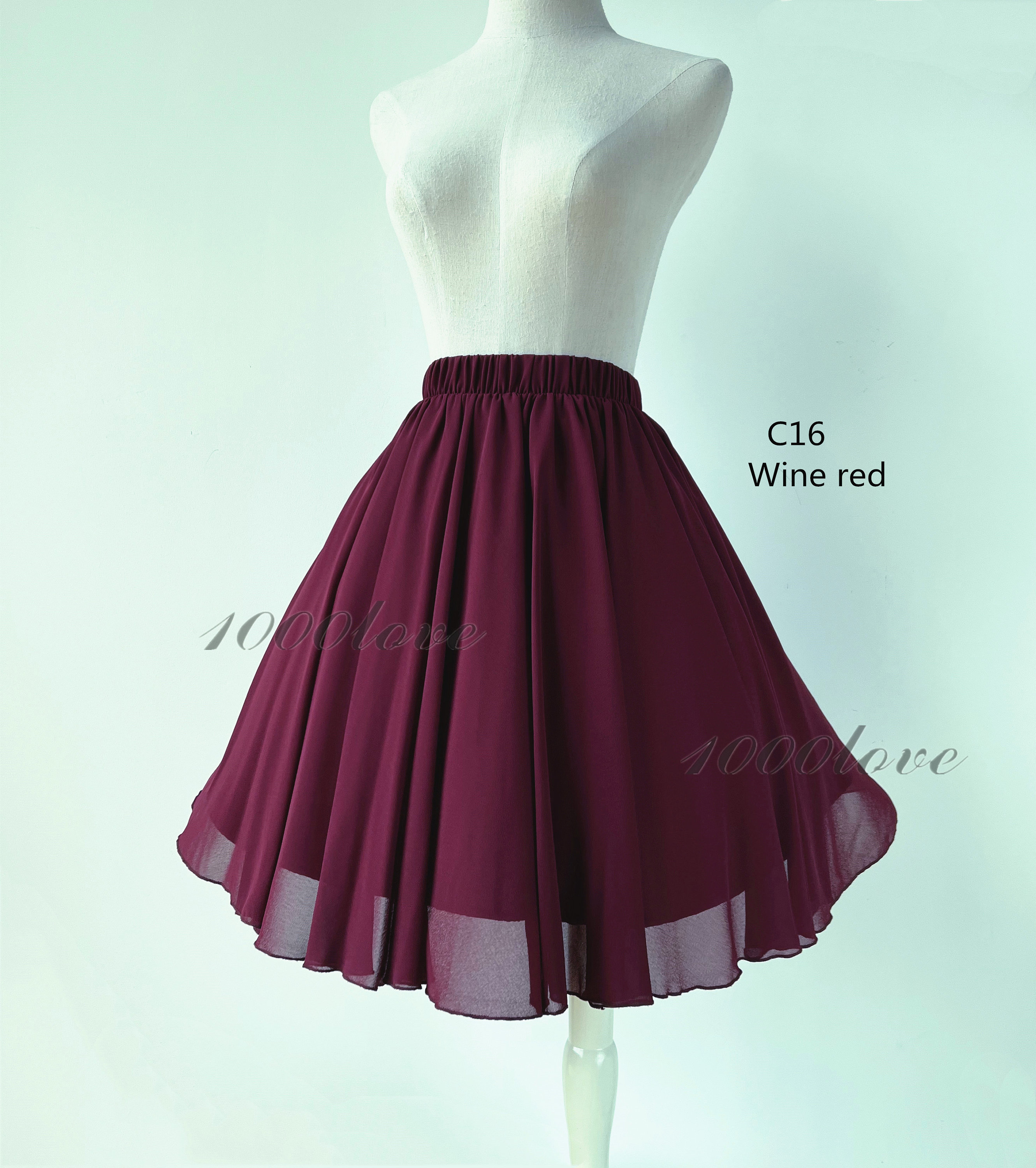 Summer Knee Length Chiffon Skirt elastic Waist for the Ordinary Wear any Size Etsy UK