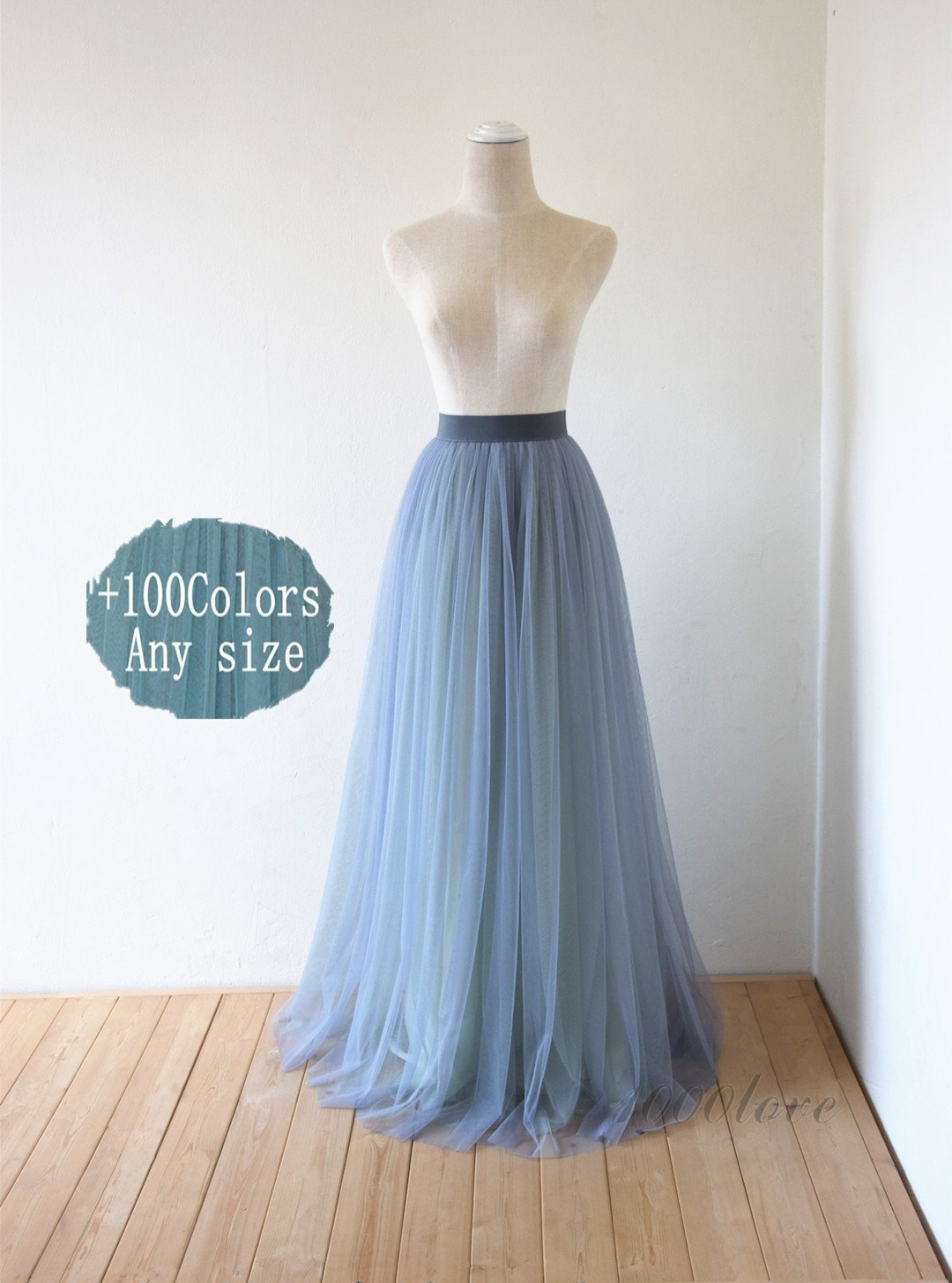 Mixture Color Tulle Skirt ,mix With Sage and Light Gray Blue, Adult Wedding  Bridesmaid Dress Beach Dress Hong Kong