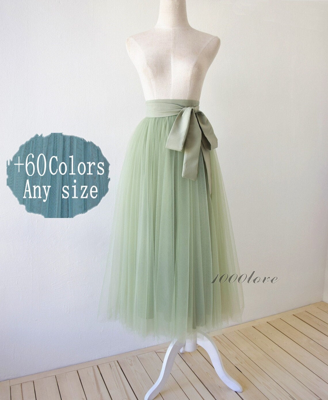 green tulle skirt women