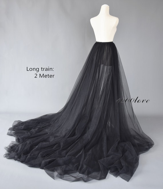 Black detachable tulle skirt hotsell