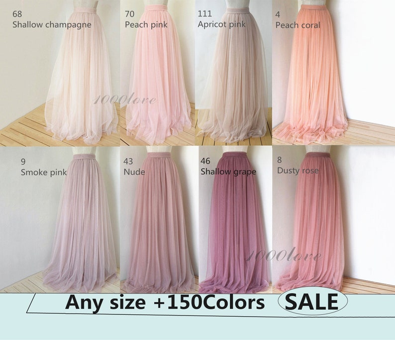 Adult wedding bridesmaid tulle skirt,bridesmaid dress, maxi skirt,photo shoot skirt,any size women skirt, wedding skirt,more than 150 colors zdjęcie 1