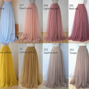 Jupe personnalisée, jupe en tulle pour adultes jusqu'au sol, jupe en tulle de mariage pour femme pleine longueur, jupe en tulle de mariée image 8