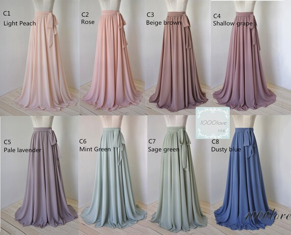 floor length chiffon skirt