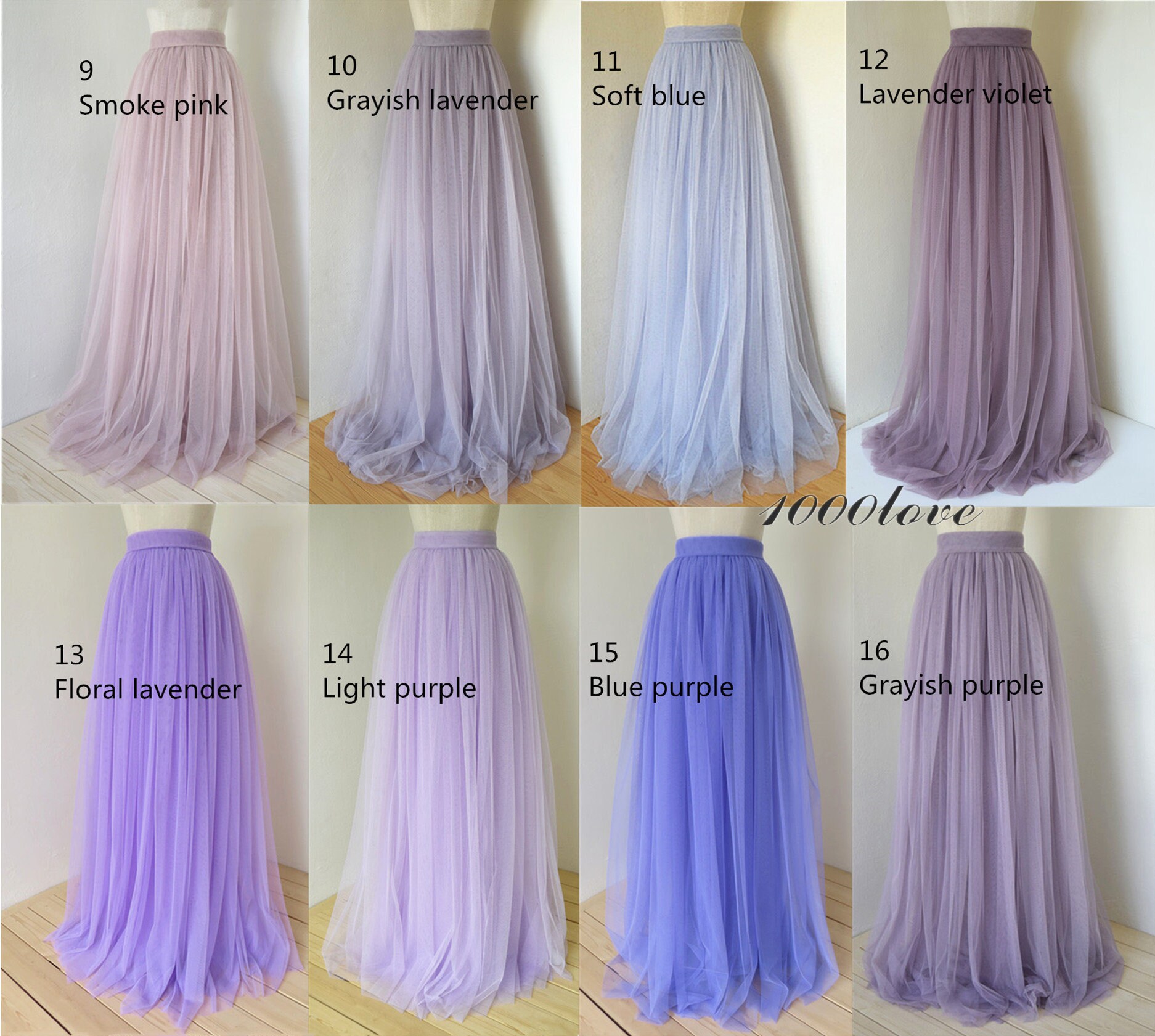 Mixture color long maxi tulle skirt with a big Etsy