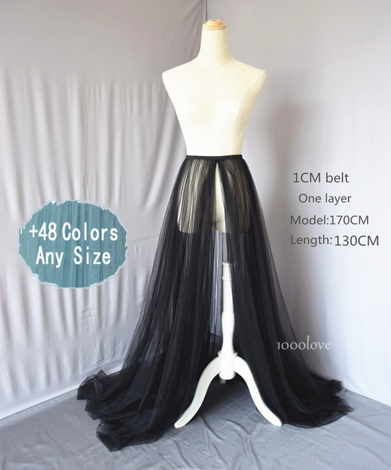 black detachable tulle skirt